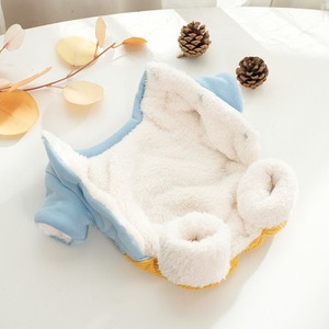 Pet Snowman Overalls Blue Yellow Cotton Coat Thickened Warm Four Legged <b>Clothes</b> For Small Dogs <b>Cats</b> Teddy Bichon Frise - Product Image 2