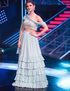 Lahenga choli Wedding party mặc đám cưới Ấn Độ phụ nữ phụ nữ mặc thêu làm việc và đá làm việc lahenga áo và dupatta Set apparelgarment - Product Image 2