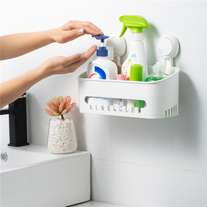 Ventosa fuerte de estilo moderno sin perforación, estante de <span class=keywords><strong>ducha</strong></span> de plástico extraíble, estante de cesta, esquina conveniente para baños de hoteles - Product Image 1