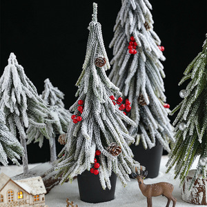 Hot Bán 30/36/38/52Cm <span class=keywords><strong>Mini</strong></span> Pe Bàn Cây Giáng Sinh Bảng Nhân Tạo Tuyết Frost Đổ Xô Xmas <span class=keywords><strong>Tree</strong></span> Cho Trang Trí Nội Thất - Product Image 3