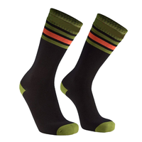 Chaussettes de sport de randonnée en plein air imperméables d'impression numérique mince d'équipage rayé vert fluorescent