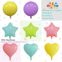 Ballons en aluminium de 18 pouces en forme de cœur et d'étoile couleur macaron, flottants à l'hélium, pour décorations de mariage et fiançailles