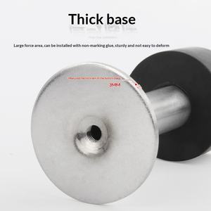 Butée de porte en acier inoxydable anti-collision, installation murale domestique, base épaissie, caoutchouc silencieux, vente en gros Chine - Product Image 3