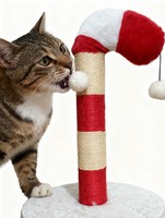 Arbre à chat interactif en sisal durable en forme de patte de chat et de canne à sucre pour chatons et chats adultes – Divertissement de Noël