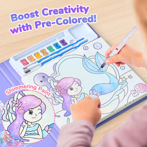 Libro de Pintura Mágica con Agua de Joycat, Libro para Colorear con Temática de Sirenas Coloridas, Libro de Dibujo Mágico con Agua y Pluma, Gran Venta - Product Image 6