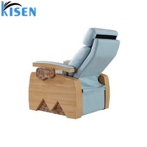 Mobilier de salon de manucure de luxe Kisen, équipement blanc et noir, fauteuil de pédicure vibrant avec massage pour les pieds, en vente - Product Image 3