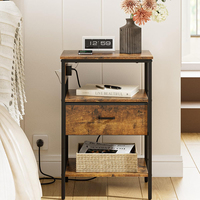 Table de chevet pliable en bois de luxe moderne personnalisée avec compartiment caché pour hôtel, chambre, salon, école, hôpital