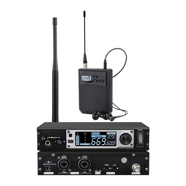 Wireless in Ear Monitor System UHF Stereo IEM System Stage Monitoring for for Stage Church Studio Musicians