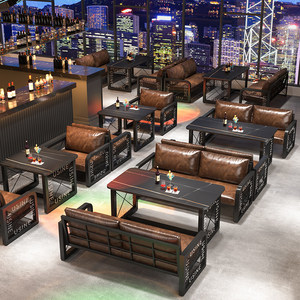 Ensemble de table et chaises de style industriel rétro en fer pour restaurant et <span class=keywords><strong>pub</strong></span> - Product Image 1