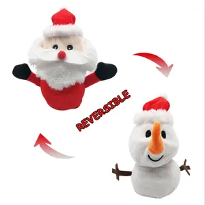 Diskon besar mainan boneka rakun Natal lucu ayah untuk anak-anak dapat dibalik Santa Claus