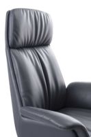 Chaise de bureau de direction en PU de luxe avec cadre en aluminium, pivotante, confortable et ergonomique pour les patrons et les managers