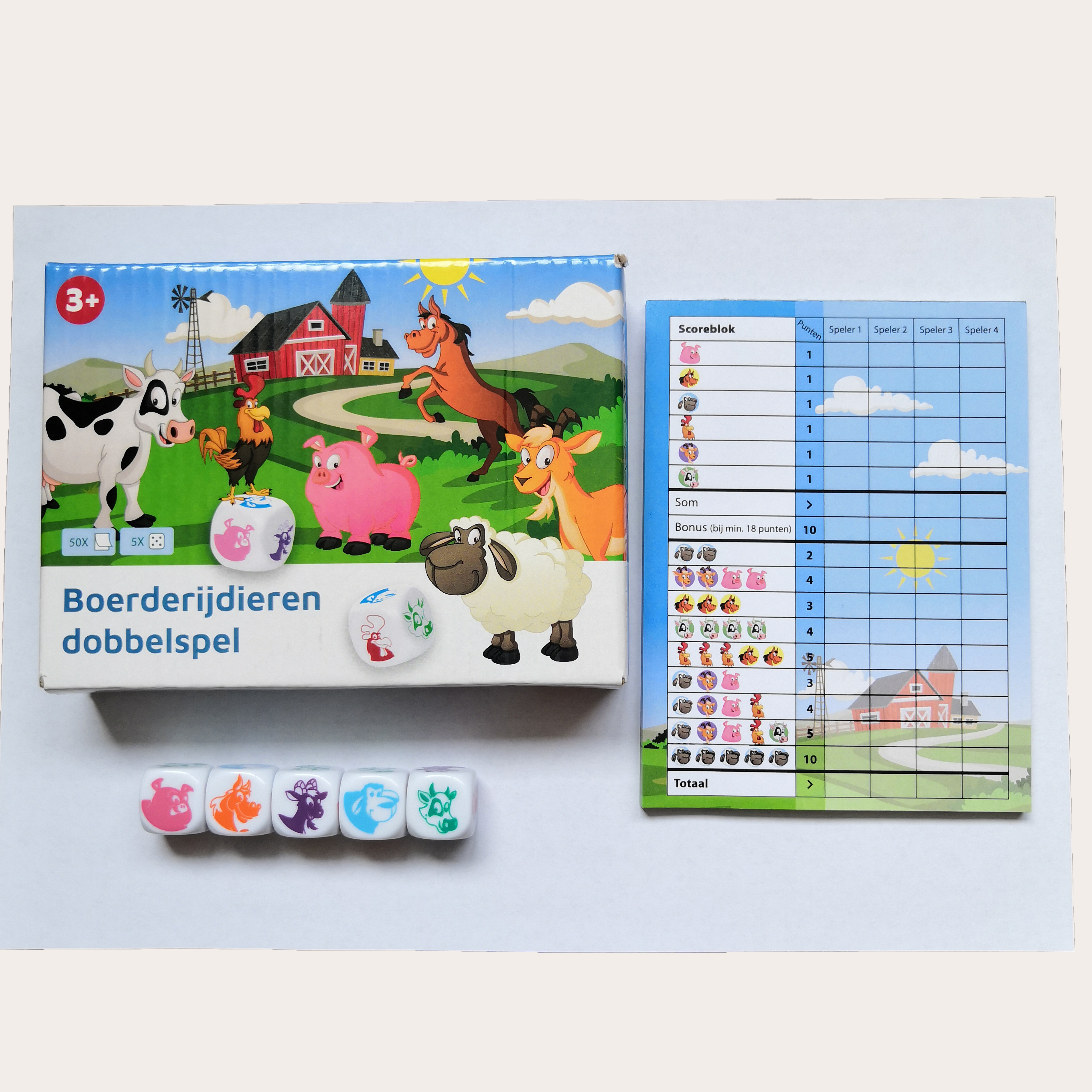 Playroom Entertainment Pasture animals Family Dice Game set
