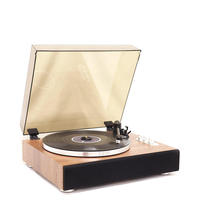 Tourne-disque vinyle moderne en bois pour bureau, avec haut-parleur intégré, 2 vitesses, pour la décoration de la maison, audio haute fidélité