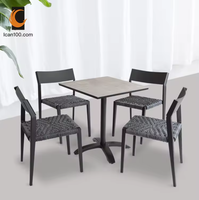 Ensembles de meubles de café noir Tables et chaises Meubles de salle à manger de restaurant commercial Ensemble de 4