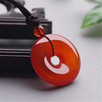 Vente chaude Couple Collier Jade Pendentif Bijoux Naturel Brésilien Agate Calcédoine Paix Pendentif Collier Cadeaux pour Femmes Hommes