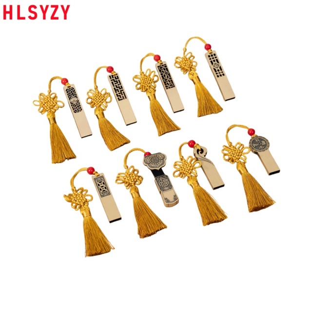 Wholesale Customizable Chinese Style Cultural Creative USB Flash Drive Traditional Element Metal USB Disk Custom LOGO