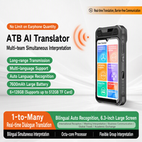 Traducteur IA ATB en temps réel 1-vers-plusieurs, modèle TB800, rotatif, à oreille ouverte, pour écouteurs, multi-personnes, hors ligne/en ligne