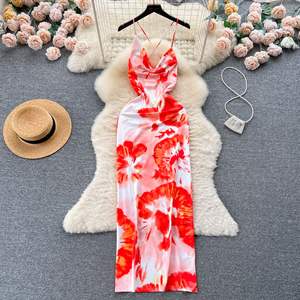 2024 verano <span class=keywords><strong>nuevo</strong></span> <span class=keywords><strong>Instagram</strong></span> moda y Sexy Correa colgante espalda abierta Slim Fit talla grande ropa de mujer vestidos para niñas - Product Image 5