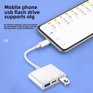 Ba-trong-một đa chức năng Loại-C điện thoại di động Android USB chuyển đa cổng OTG đọc TF tốc độ cao Mini Đầu đọc thẻ - Product Image 4