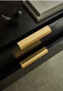Modern Kitchen Drawer Cabinet Lip <strong>Handle</strong> Pure <strong>Copper</strong> Brass Golden Small <strong>Handle</strong> Pulls for Bedroom Furniture Wardrobe Door Dresser - Product Image 4