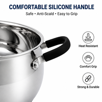 Ensemble de casseroles en acier inoxydable en forme de pomme, multifonctionnel, au design élégant, pour soupes et bouillons, avec couvercles, vente en gros