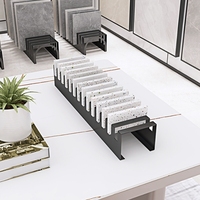 Grand présentoir pour carreaux Organisateur de plancher en bois avec support vertical en pierre Présentoir en pierre de quartz et de granit à grain de bois