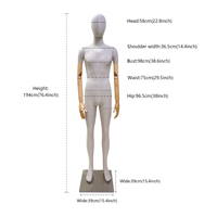 Maniquí masculino de lujo con cabeza, pantalla de cuerpo completo, forma de Torso, tela de lino, modelo de fibra de vidrio para tienda de ropa