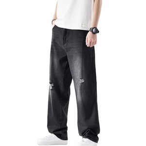 Pantalones vaqueros para hombre, pantalones vaqueros apilados desgastados holgados, ajuste holgado, lavado ácido, pantalones vaqueros de gran tamaño para hombre, pantalones, industria de taxis - Product Image 4