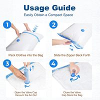 Sacs de rangement sous vide pour voyage avec pompe manuelle, lot de 8 sacs sous vide pour vêtements, économiseur d'espace, compression pour bagages et valises