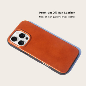 Étui de téléphone <span class=keywords><strong>en</strong></span> <span class=keywords><strong>cuir</strong></span> huilé personnalisé <span class=keywords><strong>avec</strong></span> moule privé, style vintage, aimant, étui de téléphone <span class=keywords><strong>en</strong></span> <span class=keywords><strong>cuir</strong></span> pour iPhone - Product Image 2
