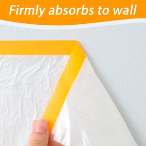 <span class=keywords><strong>Film</strong></span> de masquage PE anti-poussière pré-adhésif CW pour usage agricole, longueur 20m, largeur 110-300cm, protection pour peinture de meubles par pulvérisation - Product Image 3