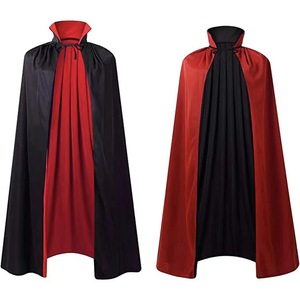 MADESHINE Noir Vampire Halloween Satin Cape pour Hommes Femmes Style Renaissance À Capuche Mort Cape Vente Chaude Costume Cosplay pour - Product Image 6