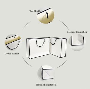 Sac en papier kraft enduit blanc, marron, noir, vert, pour vêtements, cadeaux, sac de shopping pour femmes, recyclé KM - Product Image 5