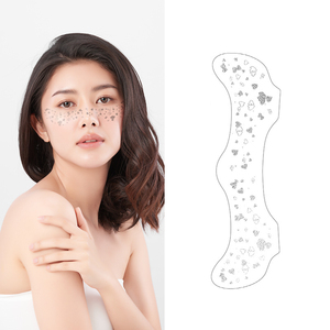 Metallic <b>Glitter</b> Freckle Temporary Tattoo Sticker Gold Silver Rose Gold Waterproof Face Patch for Party Festival Use - Product Image 3