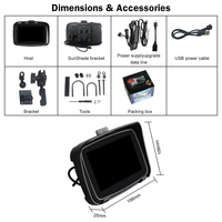 Road Top 5 pouces étanche sans fil Android Auto Carplay écran pour moto Navigation récepteur stéréo Bluetooth moniteur