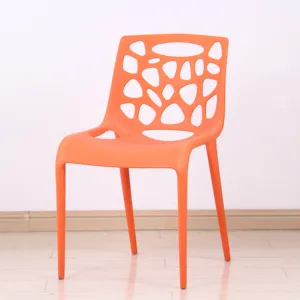 sillas de comedor Modern Design Home Outdoor Kitchen Dining Furniture Sillas Polipropileno Orange Resin Plastic Chair With Hole