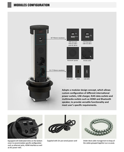 SINOAMIGO Enchufe Elevador Eléctrico con Cargador Inalámbrico de 15W Personalizado para UE/RU, 2 Tomas de Corriente con Carga Rápida USB PD de 20W, Material de Vidrio - Product Image 2