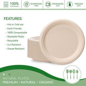 Melhor Preço 7 Polegada Placa Redonda 18 cm <span class=keywords><strong>Eco</strong></span> <span class=keywords><strong>Friendly</strong></span> Sugarcane Bagasse Bagasse Placas Descartáveis - Product Image 4