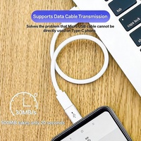 Adaptador Micro USB Hembra a USB-C Macho 2.1, Convertidor OTG para Transferencia de Datos y Carga para Teléfonos/Tabletas Android Tipo-C - Marca wfyear