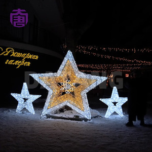 Outdoor Christmas Star Lights Large LED Five Point Display for Street Hotel <b>Garden</b> and City Plaza - Product Image 6