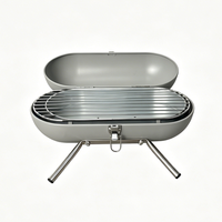 Barbecue portable ultra-compact au charbon de bois, design à transporter à la main avec loquet sécurisé pour camping et pique-nique en extérieur, 2-3 personnes