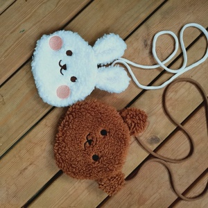 Plush Bag <b>Bear</b> Rabbit Tiger Bagpack for Kids Kawaii Stuffed Animals Plushie Bag Woman <b>Cute</b> Backpack for Girl Children Coin Purse - Product Image 5