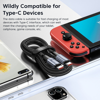 Toocki 100W 5A Cable de datos de tipo C simple y elegante Cable de carga rápida de 1-3m de longitud Teléfonos móviles y computadoras