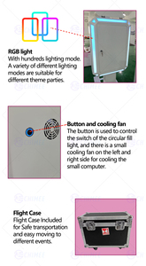 Kiosque de photomaton horizontal pour <span class=keywords><strong>iPad</strong></span> à impression instantanée automatique, coque de photomaton reflex numérique de 13 pouces avec appareil photo <span class=keywords><strong>iPad</strong></span> selfie de mariage Flash - Product Image 6