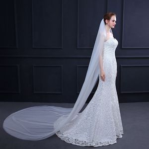 Semplice doppio strato coda lungo velo abito da sposa <span class=keywords><strong>accessori</strong></span> <span class=keywords><strong>con</strong></span> un pettine <span class=keywords><strong>per</strong></span> <span class=keywords><strong>capelli</strong></span> - Product Image 4