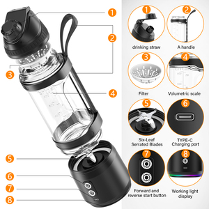 เครื่องปั่นน้ำผลไม้พกพาแบบใหม่ รุ่น Factory 2026 ปลอดสาร BPA พกพาสะดวก ใช้พลังงานจากแบตเตอรี่ เครื่องทำสมูทตี้ขนาดเล็กสำหรับการเดินทาง กีฬา ฟิตเนส รับทำโลโก้ OEM - Product Image 4