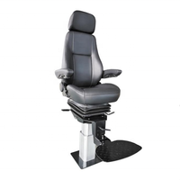 Chaise de barre de bateau à suspension à dossier haut réglable avec appui-tête amovible marin