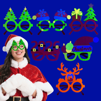 Lunettes en feutre fluorescentes style sapin de Noël, best-seller, qui brillent sous lumière UV pour fêtes à thème de Noël