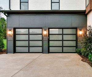 Portes <span class=keywords><strong>de</strong></span> <span class=keywords><strong>garage</strong></span> en aluminium et verre avec <span class=keywords><strong>ouverture</strong></span> latérale électrique automatique, design moderne, caractéristiques coupe-vent, vente directe d'usine - Product Image 5