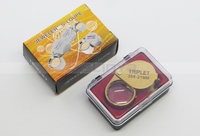 Mini Foldable Reading Magnifier 30 X 21MM Magnification Metal Loupe Golden Color